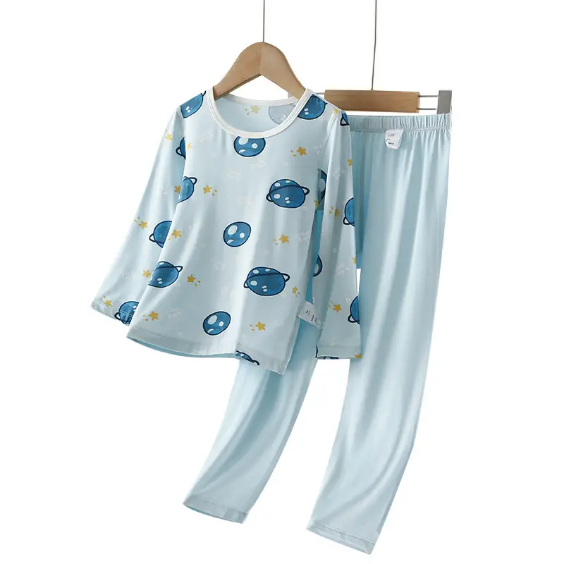 Lenzing Modal Children's Pajamas Class a Spring and Summer Girls' Autumn Clothing Cartoon Boys' Home Wear Set Thin Style