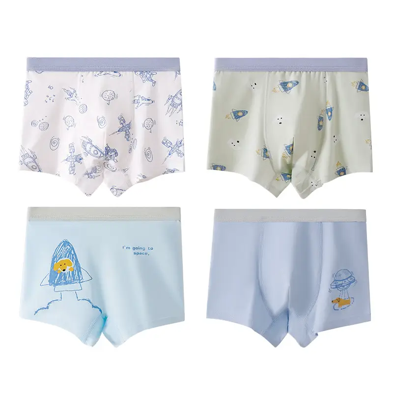 Children's Pure Cotton Baby Boys' Boxer Briefs, Breathable Cotton Shorts for Kids, 100A Antibacterial Boys' Underwear - Image 2