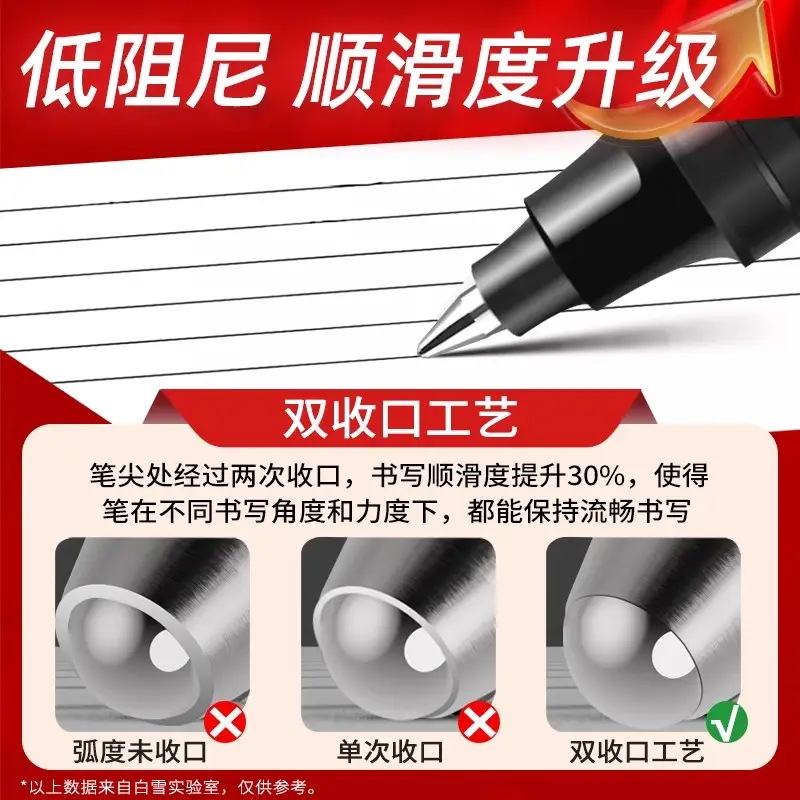Snow White 166/155 Direct Liquid Rollerball Pen for Students, Exam Gel Pen, Large Capacity Pen for Practice Questions, Can Print Logo