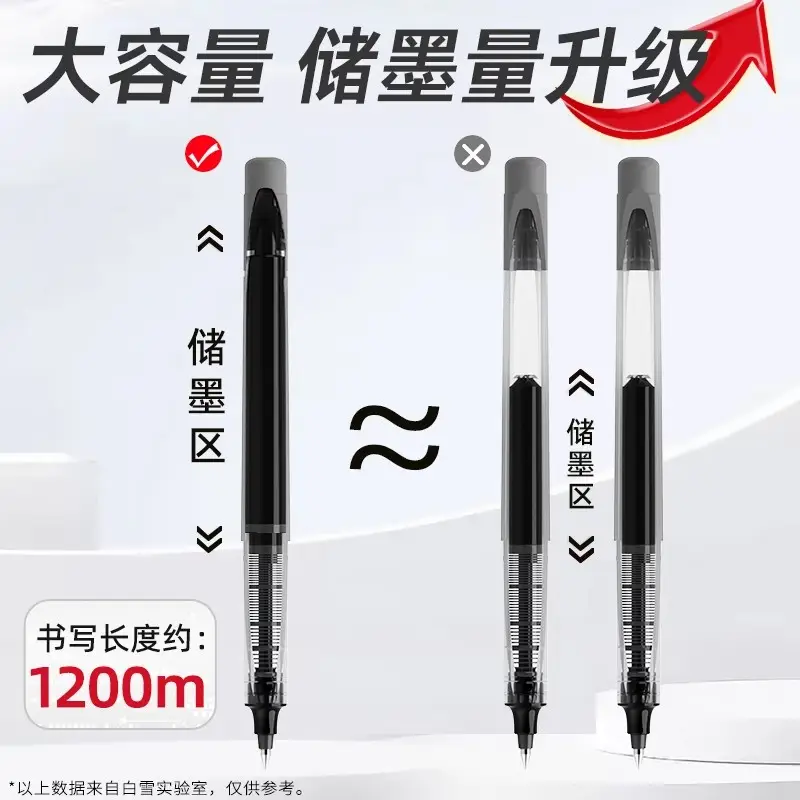 Snow White 166/155 Direct Liquid Rollerball Pen for Students, Exam Gel Pen, Large Capacity Pen for Practice Questions, Can Print Logo