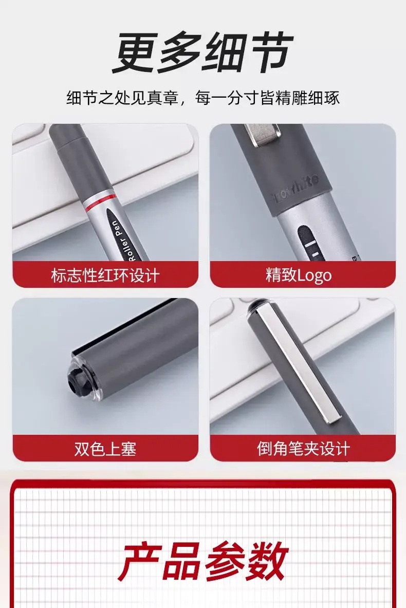 Snow White 166/155 Direct Liquid Rollerball Pen for Students, Exam Gel Pen, Large Capacity Pen for Practice Questions, Can Print Logo — feature 11