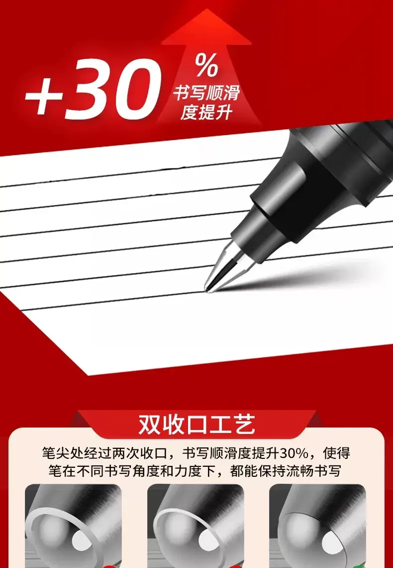 Snow White 166/155 Direct Liquid Rollerball Pen for Students, Exam Gel Pen, Large Capacity Pen for Practice Questions, Can Print Logo — feature 5