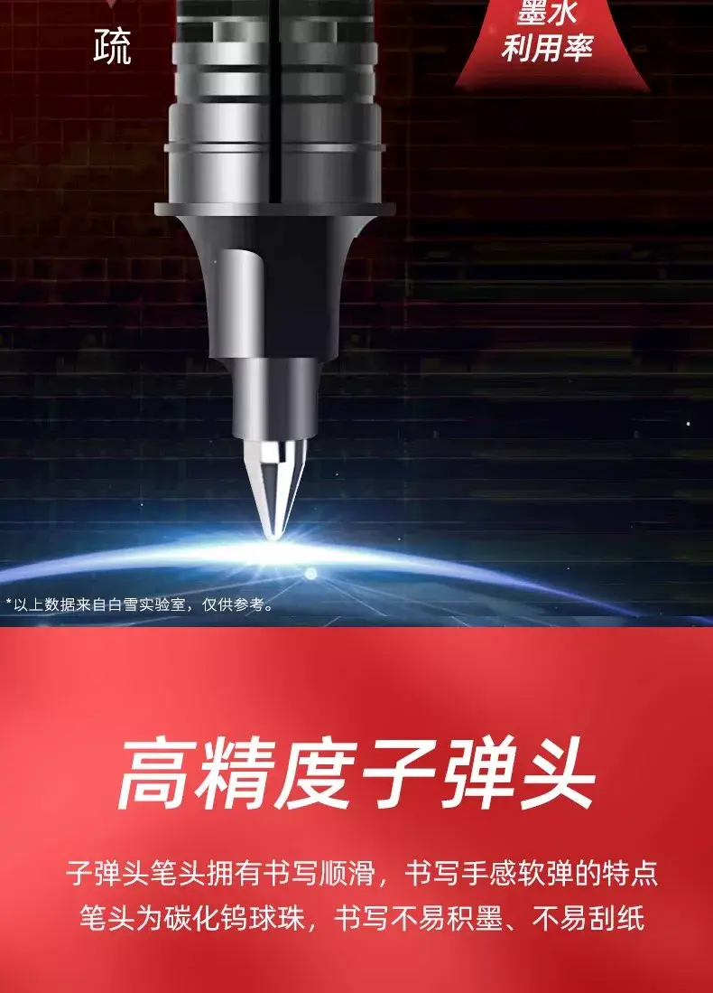 Snow White 166/155 Direct Liquid Rollerball Pen for Students, Exam Gel Pen, Large Capacity Pen for Practice Questions, Can Print Logo — feature 9