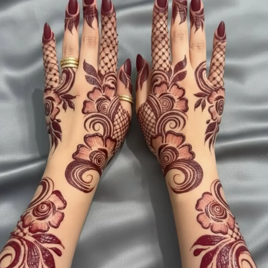 Henna Hand-Painted Tattoo Stickers for Men, Waterproof, Long-Lasting Floral Designs for Women, Waterproof Ins-Style Arm Tattoo Stickers with a High-End Feel