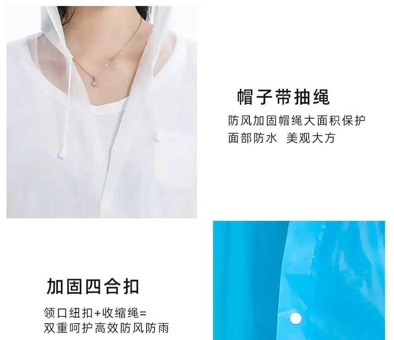 Thickened Raincoat for Adults, All-In-One, Portable for Travel, Outdoor Cycling, Full-Body Protection Against Heavy Rain, Disposable Rain Poncho — feature 21