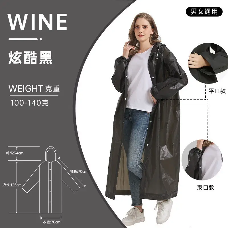 Thickened Raincoat for Adults, All-In-One, Portable for Travel, Outdoor Cycling, Full-Body Protection Against Heavy Rain, Disposable Rain Poncho - Image 14
