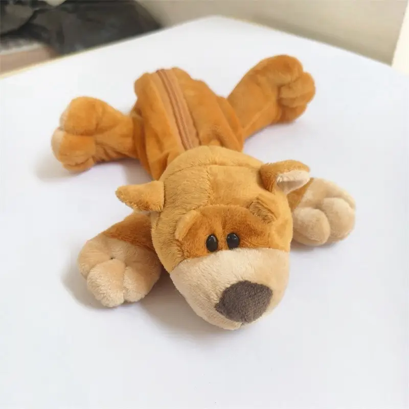 Cartoon Plush Animal Pencil Case, Cute Student Stationery Storage Bag, Large Capacity, Adorable Doll-Shaped Pencil Case