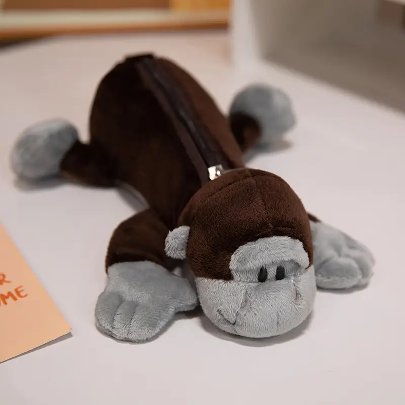 Cartoon Plush Animal Pencil Case, Cute Student Stationery Storage Bag, Large Capacity, Adorable Doll-Shaped Pencil Case
