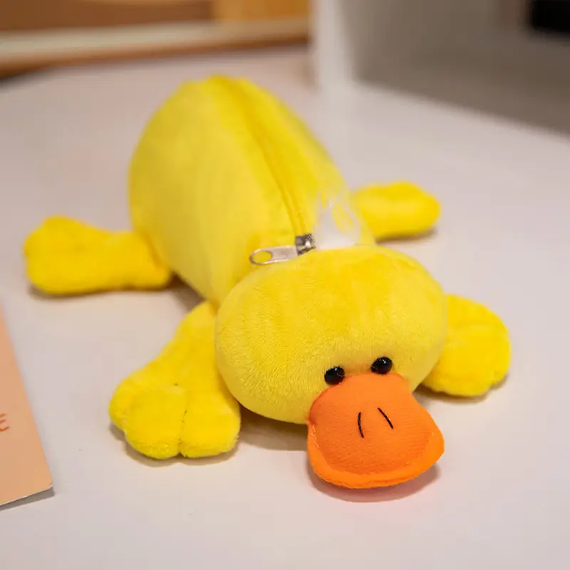Cartoon Plush Animal Pencil Case, Cute Student Stationery Storage Bag, Large Capacity, Adorable Doll-Shaped Pencil Case