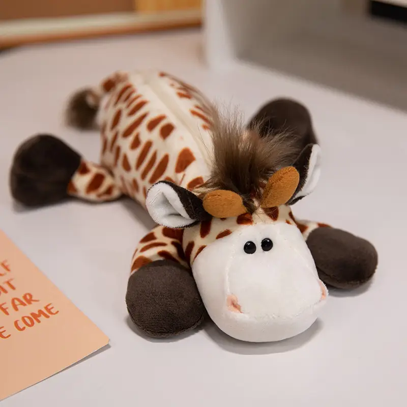 Cartoon Plush Animal Pencil Case, Cute Student Stationery Storage Bag, Large Capacity, Adorable Doll-Shaped Pencil Case