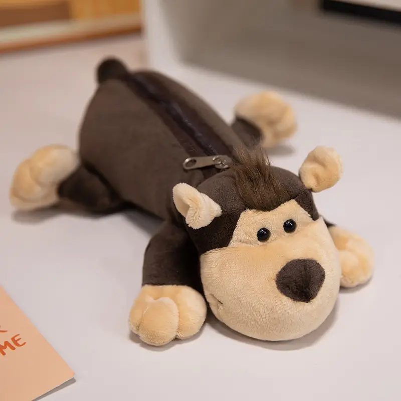 Cartoon Plush Animal Pencil Case, Cute Student Stationery Storage Bag, Large Capacity, Adorable Doll-Shaped Pencil Case