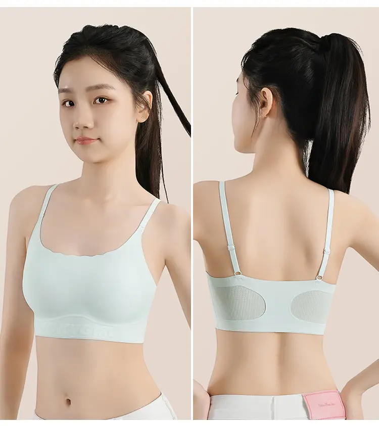 Junior High School Students' Fixed-Cup Sports Girls' Underwear, 12-16 Years Old, Development Period Student Girls' Bra Vest, High School Students' Bra — feature 20