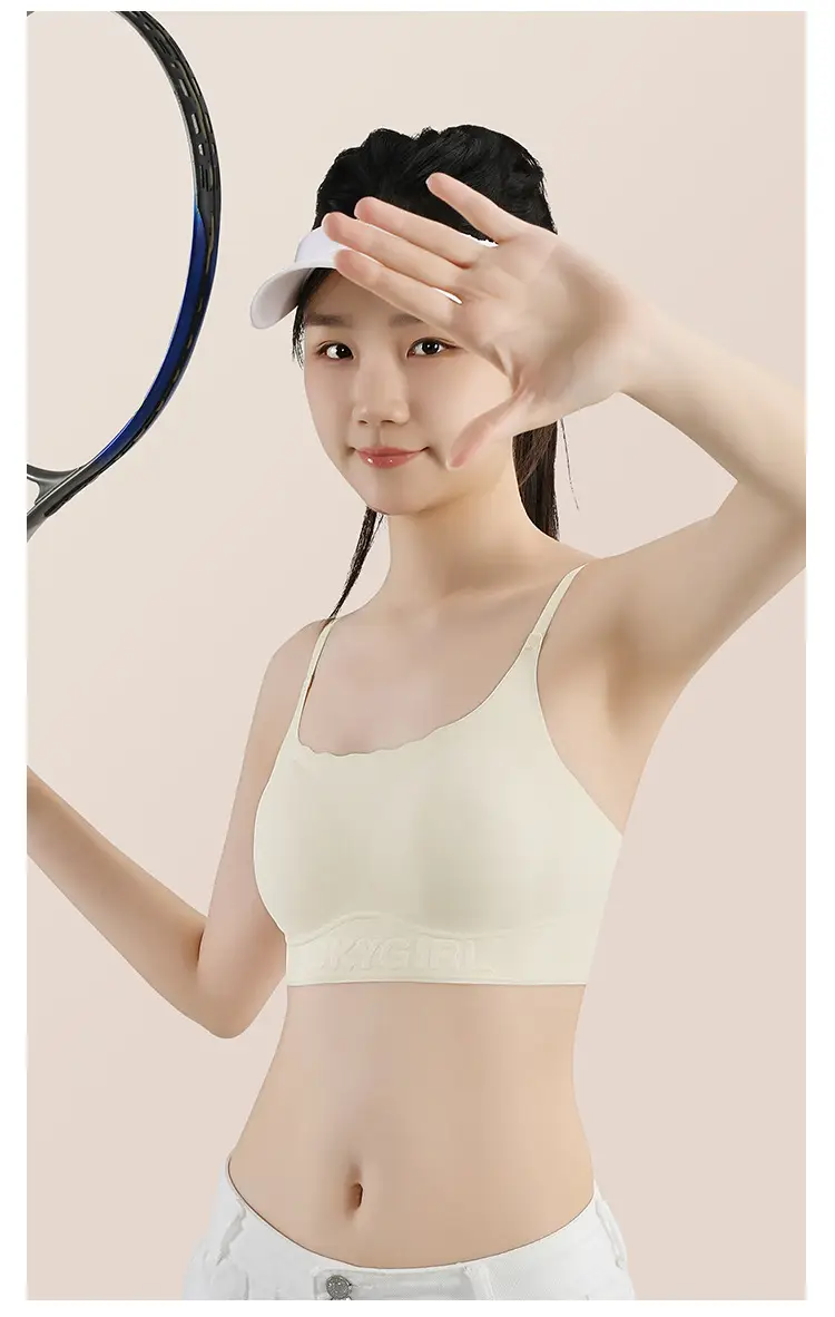 Junior High School Students' Fixed-Cup Sports Girls' Underwear, 12-16 Years Old, Development Period Student Girls' Bra Vest, High School Students' Bra — feature 21
