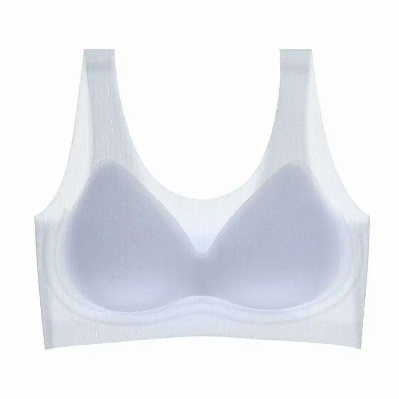 Cooling Invisible Seamless Thin Gathered Comfortable Foundation-Like Bra for Women with Large Busts, Sports Tank Top Bra