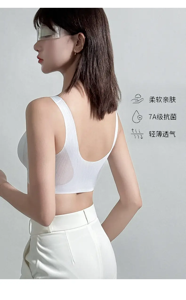 Cooling Invisible Seamless Thin Gathered Comfortable Foundation-Like Bra for Women with Large Busts, Sports Tank Top Bra — feature 15