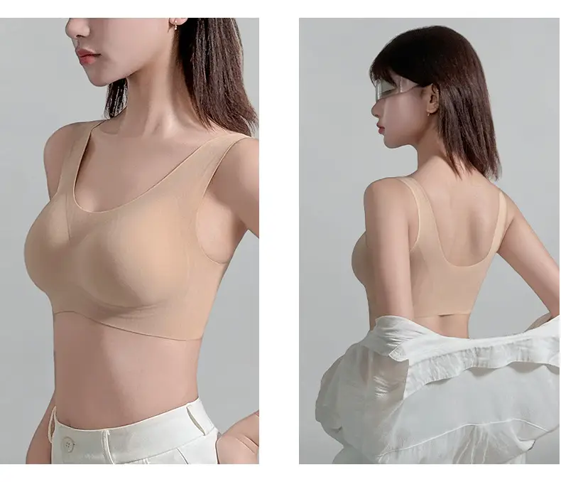 Cooling Invisible Seamless Thin Gathered Comfortable Foundation-Like Bra for Women with Large Busts, Sports Tank Top Bra — feature 17