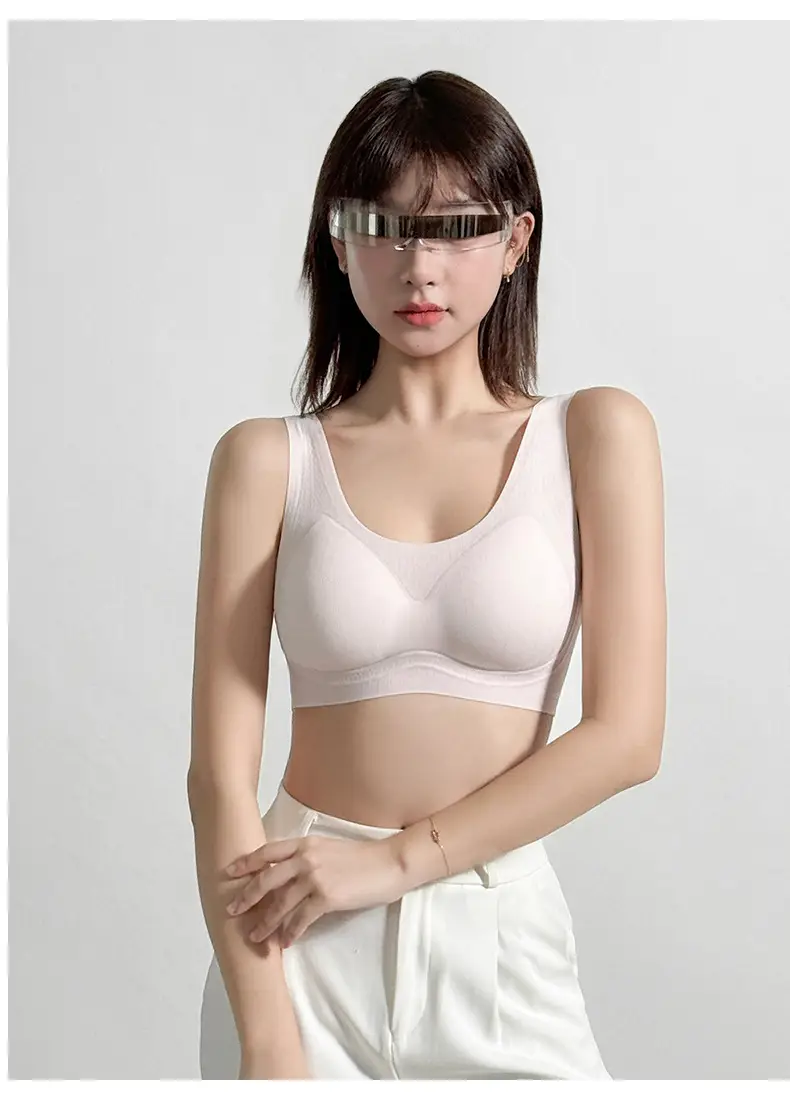 Cooling Invisible Seamless Thin Gathered Comfortable Foundation-Like Bra for Women with Large Busts, Sports Tank Top Bra — feature 20