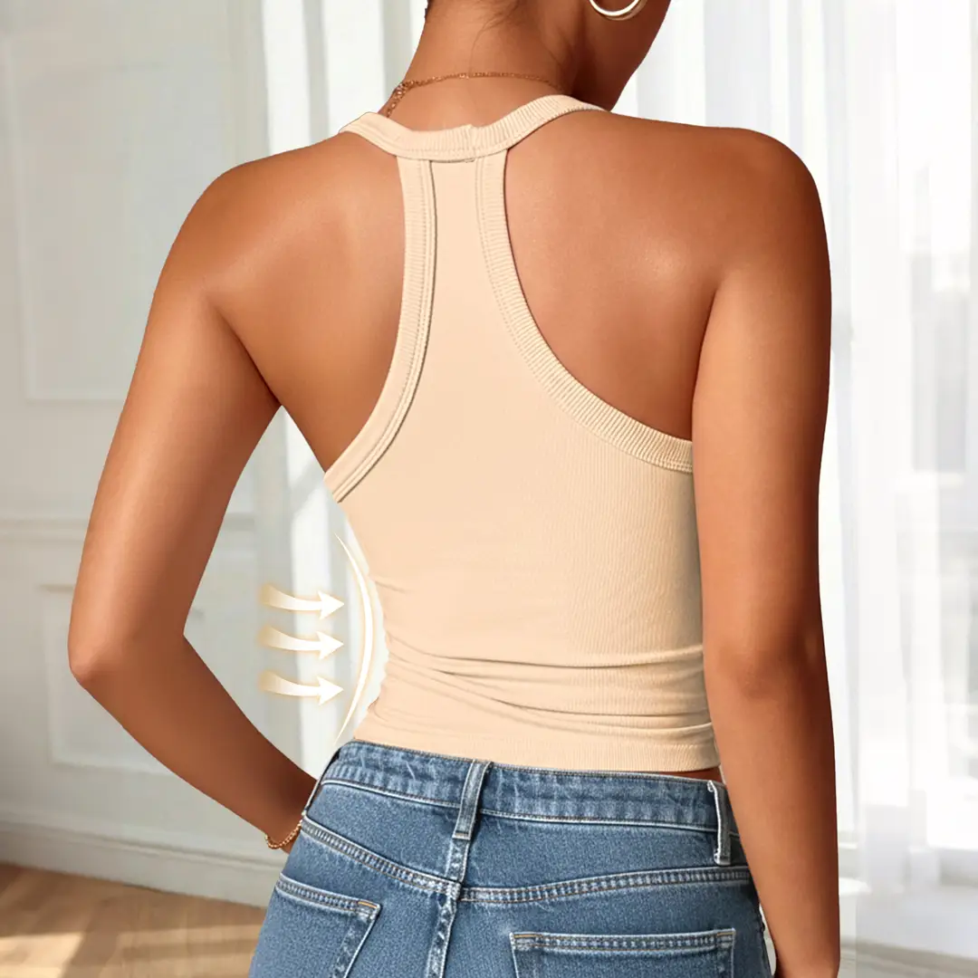 Cross-Border European and American Style V-Neck Slim-Fit Camisole for Women, Solid Color Sleeveless Inner Wear or Outerwear, Sexy Tight-Fitting Base Shirt