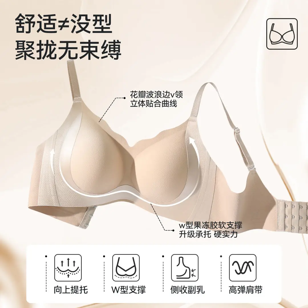Seven-Cup Push-Up Bra for Small Busts, Women's Bra That Gathers Side Breasts, Prevents Sagging, Lifts and Supports, Silk Cup Seamless Bra, 2026 New Model