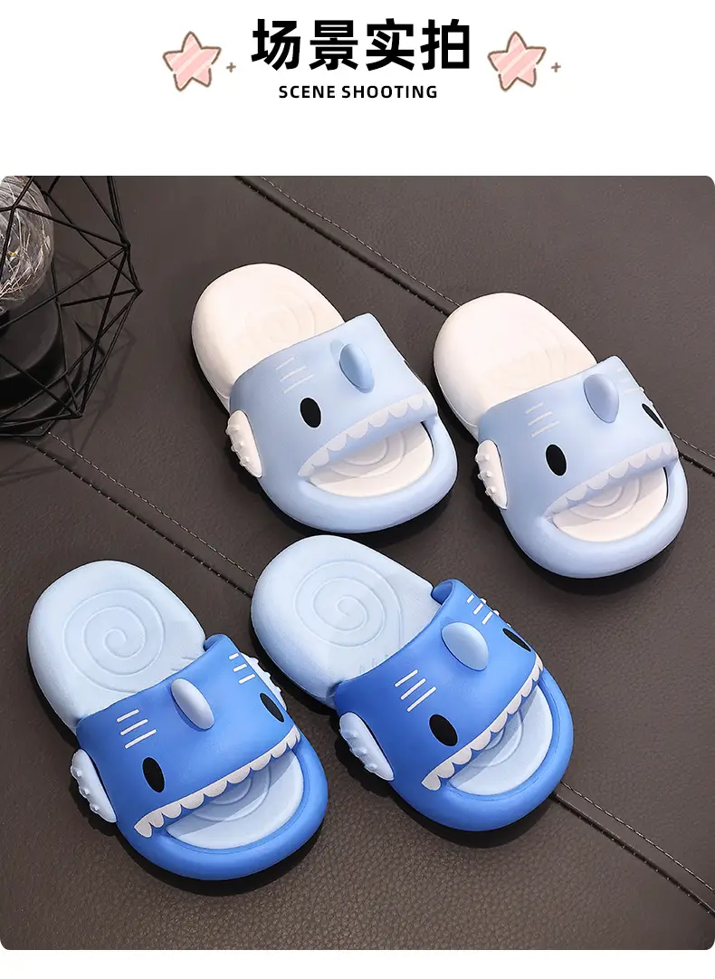 2026 New Baby Shark Children's Slippers for Boys and Girls, Summer Home Non-Slip Bathroom Slippers for Outdoor Wear — feature 9