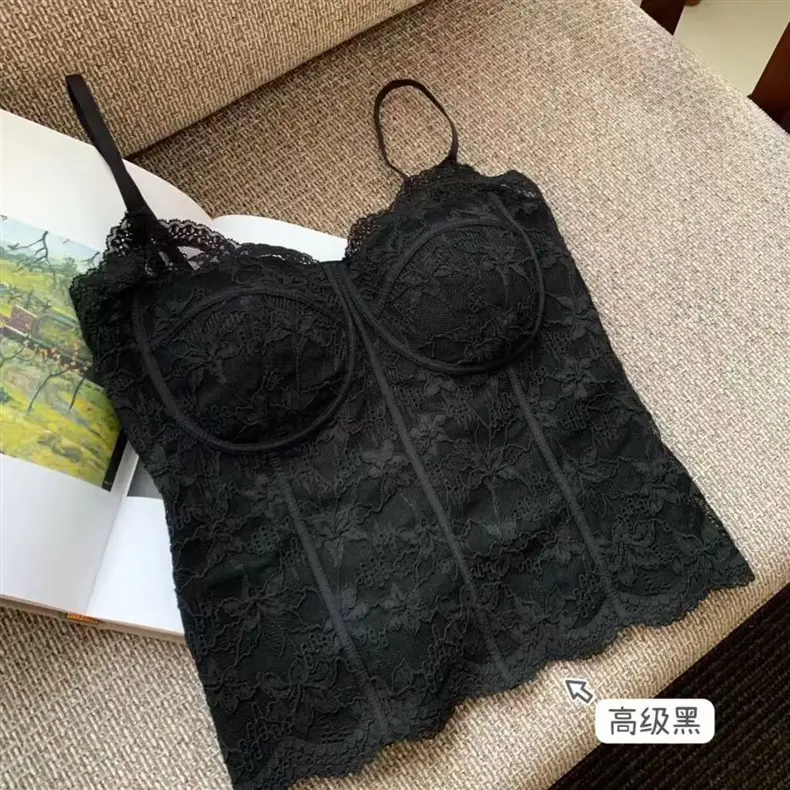 French-Style 6100 Regular Tank Top with Built-In Bra and Chest Pads, Integrated Beautiful Back Design, Slim-Fit Camisole Top — feature 15