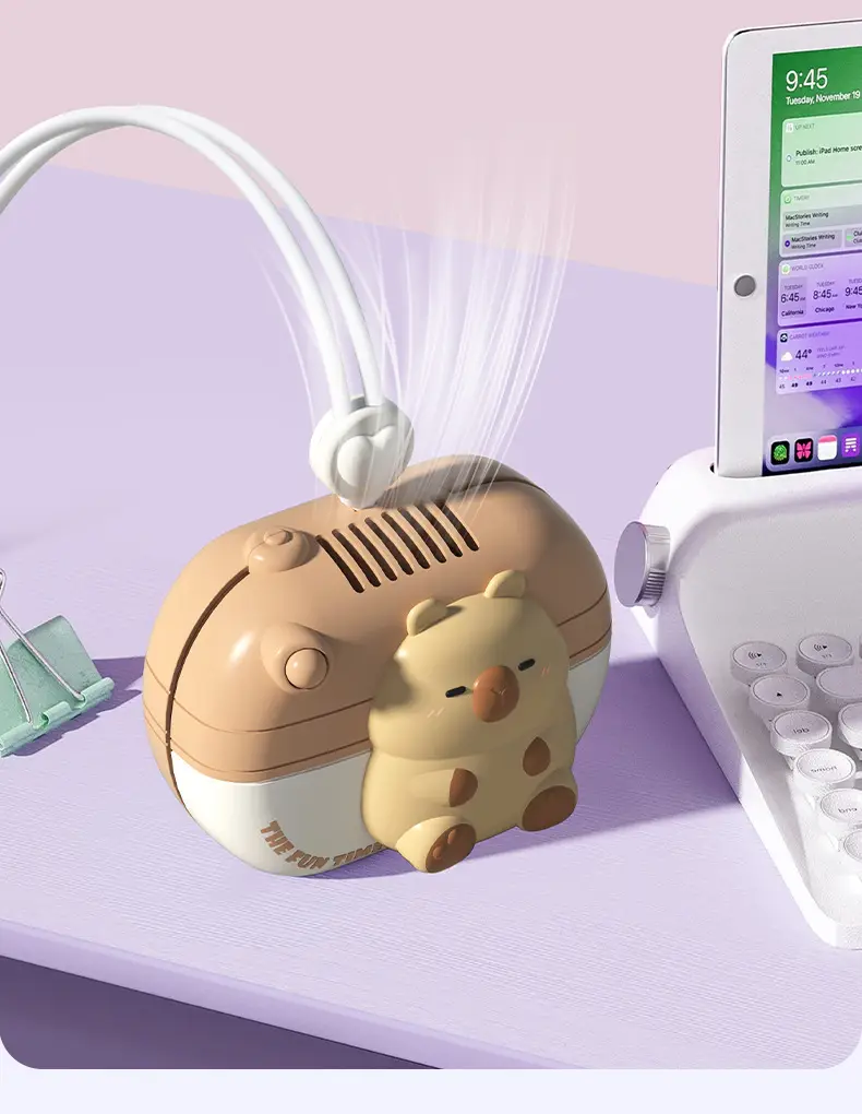 2026 New Cartoon Bladeless Neck-Hanging Fan, Long-Lasting Battery, Portable USB Charging, Child-Safe Neck-Hanging Fan — feature 8