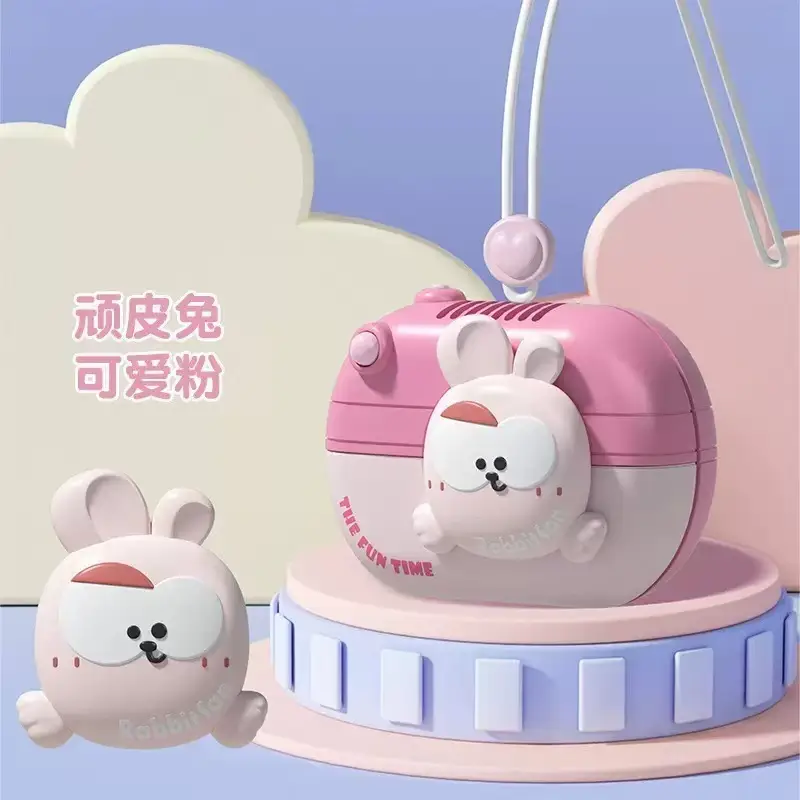 2026 New Cartoon Bladeless Neck-Hanging Fan, Long-Lasting Battery, Portable USB Charging, Child-Safe Neck-Hanging Fan