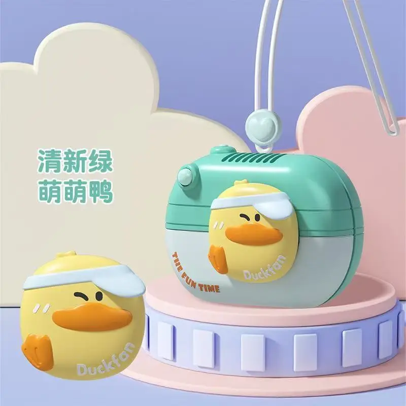 2026 New Cartoon Bladeless Neck-Hanging Fan, Long-Lasting Battery, Portable USB Charging, Child-Safe Neck-Hanging Fan