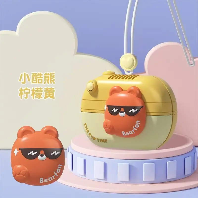 2026 New Cartoon Bladeless Neck-Hanging Fan, Long-Lasting Battery, Portable USB Charging, Child-Safe Neck-Hanging Fan