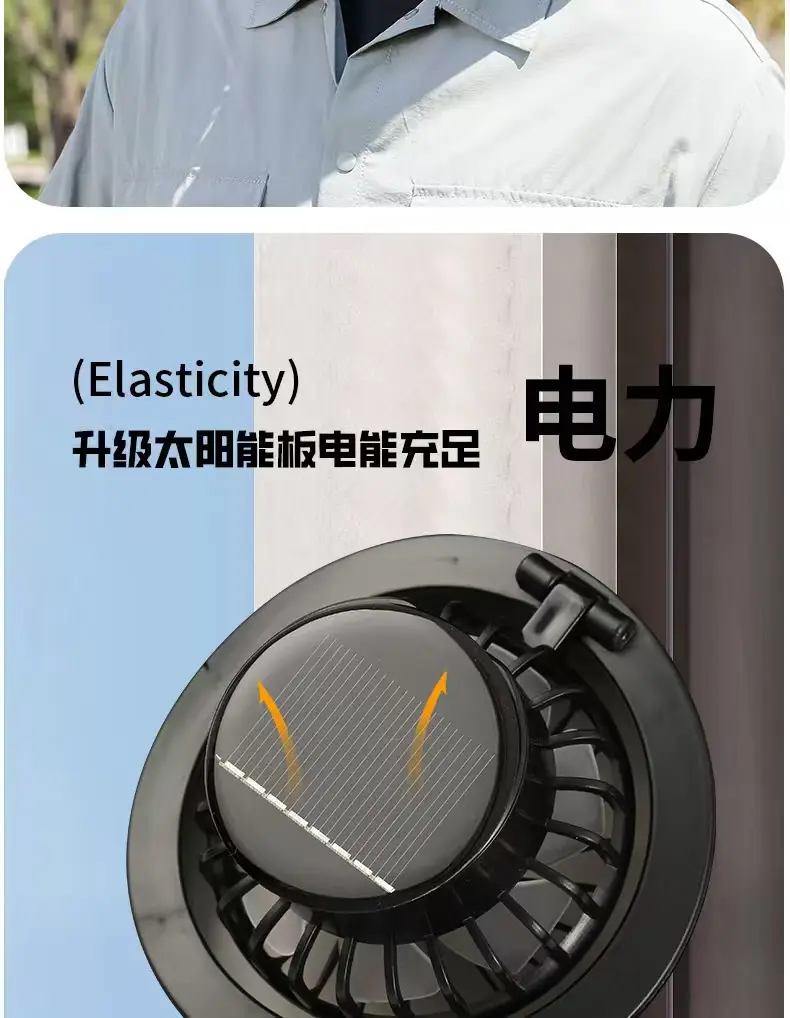 Foreign Trade Hot-Selling Solar Fan Hat, Rechargeable Dual Fan Men's Fishing Fisherman Hat, Outdoor Sun Hat — feature 6