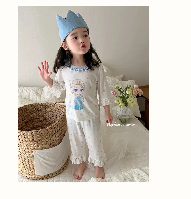 Heyhoney Children's Spring, Autumn, and Summer Three-Quarter Sleeve Set for Girls, Home Wear, Air Conditioning Clothing, Pajamas — feature 15