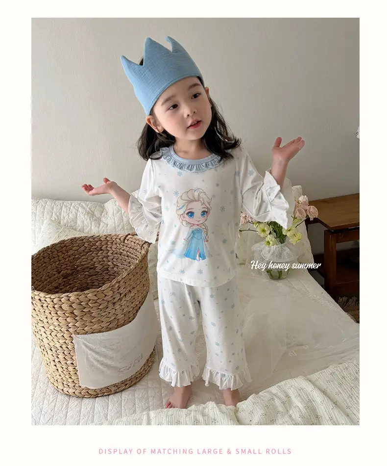 Heyhoney Children's Spring, Autumn, and Summer Three-Quarter Sleeve Set for Girls, Home Wear, Air Conditioning Clothing, Pajamas — feature 16