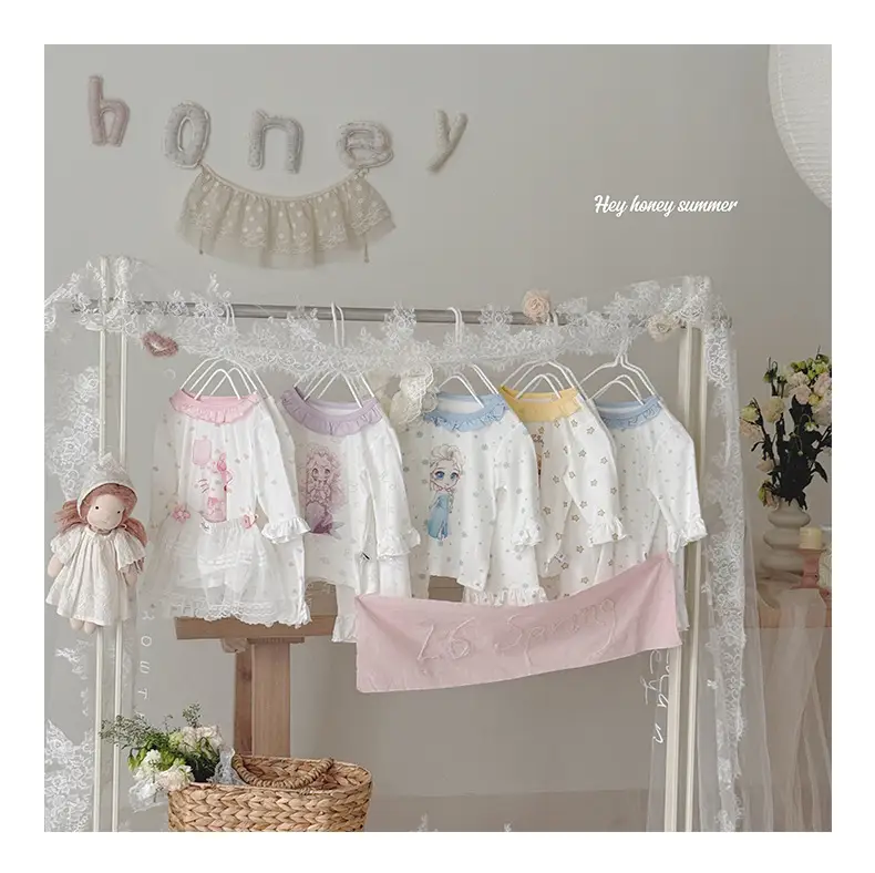 Heyhoney Children's Spring, Autumn, and Summer Three-Quarter Sleeve Set for Girls, Home Wear, Air Conditioning Clothing, Pajamas — feature 24