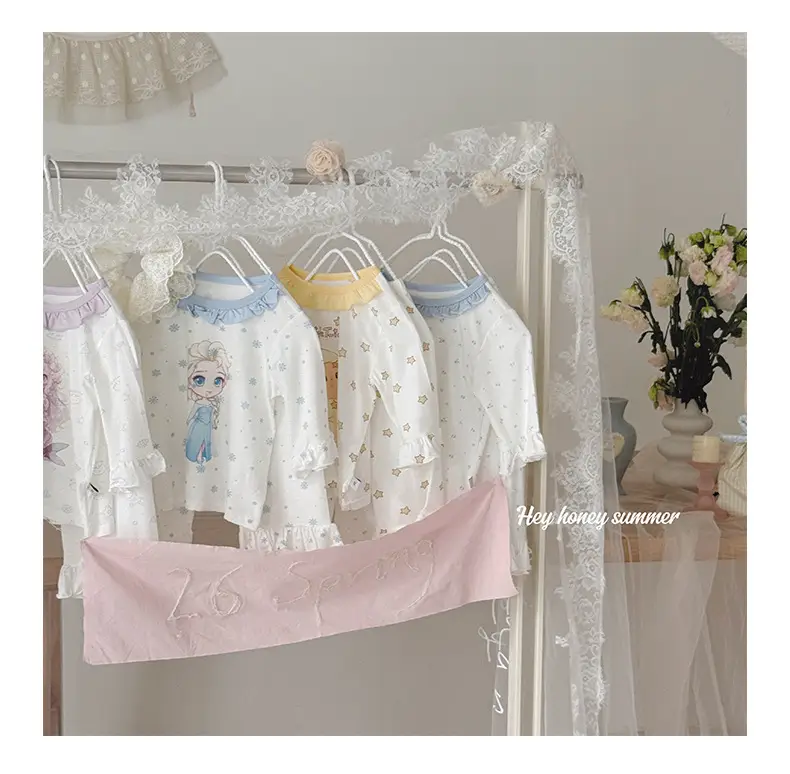 Heyhoney Children's Spring, Autumn, and Summer Three-Quarter Sleeve Set for Girls, Home Wear, Air Conditioning Clothing, Pajamas — feature 26
