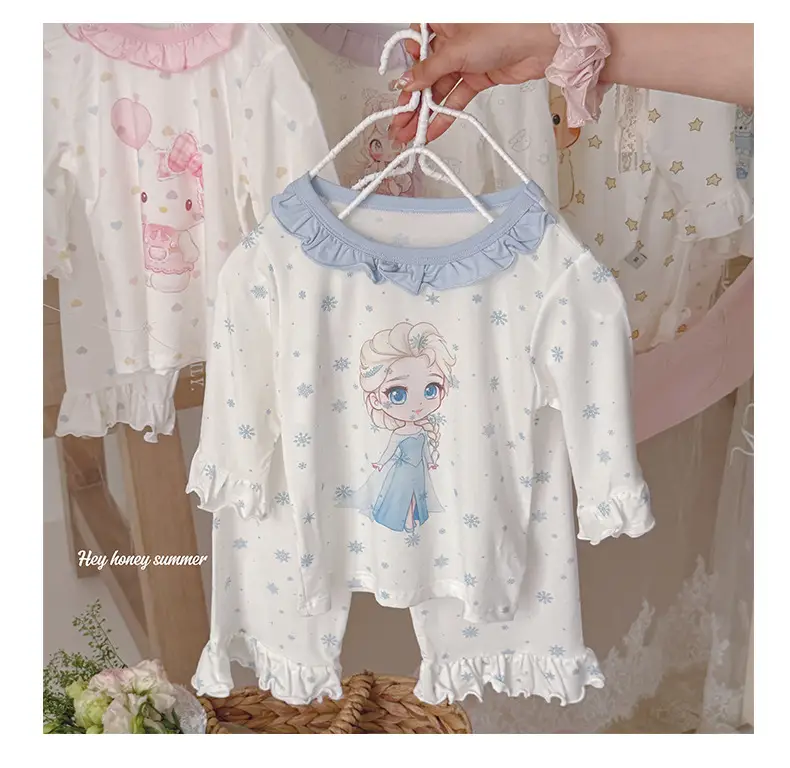 Heyhoney Children's Spring, Autumn, and Summer Three-Quarter Sleeve Set for Girls, Home Wear, Air Conditioning Clothing, Pajamas — feature 29