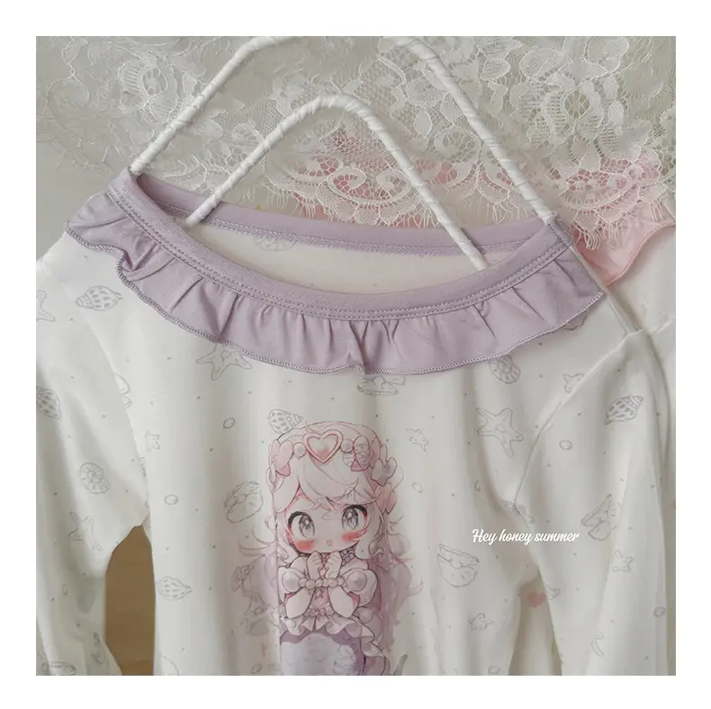 Heyhoney Children's Spring, Autumn, and Summer Three-Quarter Sleeve Set for Girls, Home Wear, Air Conditioning Clothing, Pajamas — feature 32
