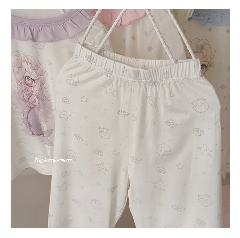 Heyhoney Children's Spring, Autumn, and Summer Three-Quarter Sleeve Set for Girls, Home Wear, Air Conditioning Clothing, Pajamas — feature 33