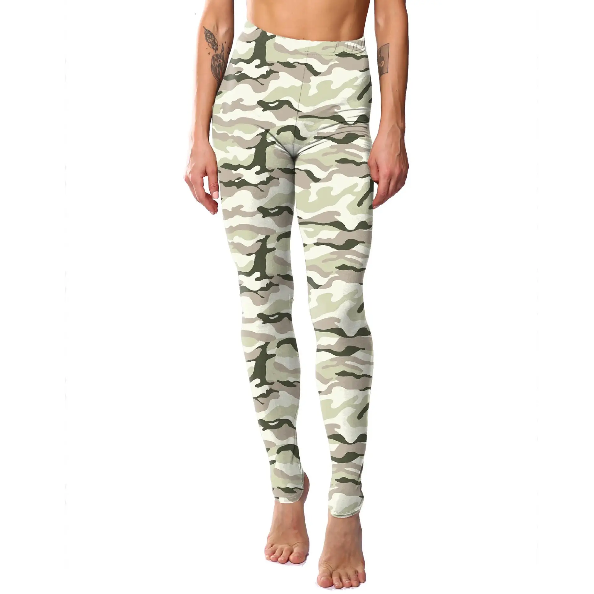 Camouflage Print Yoga Pants Women's Leggings Cropped Fit