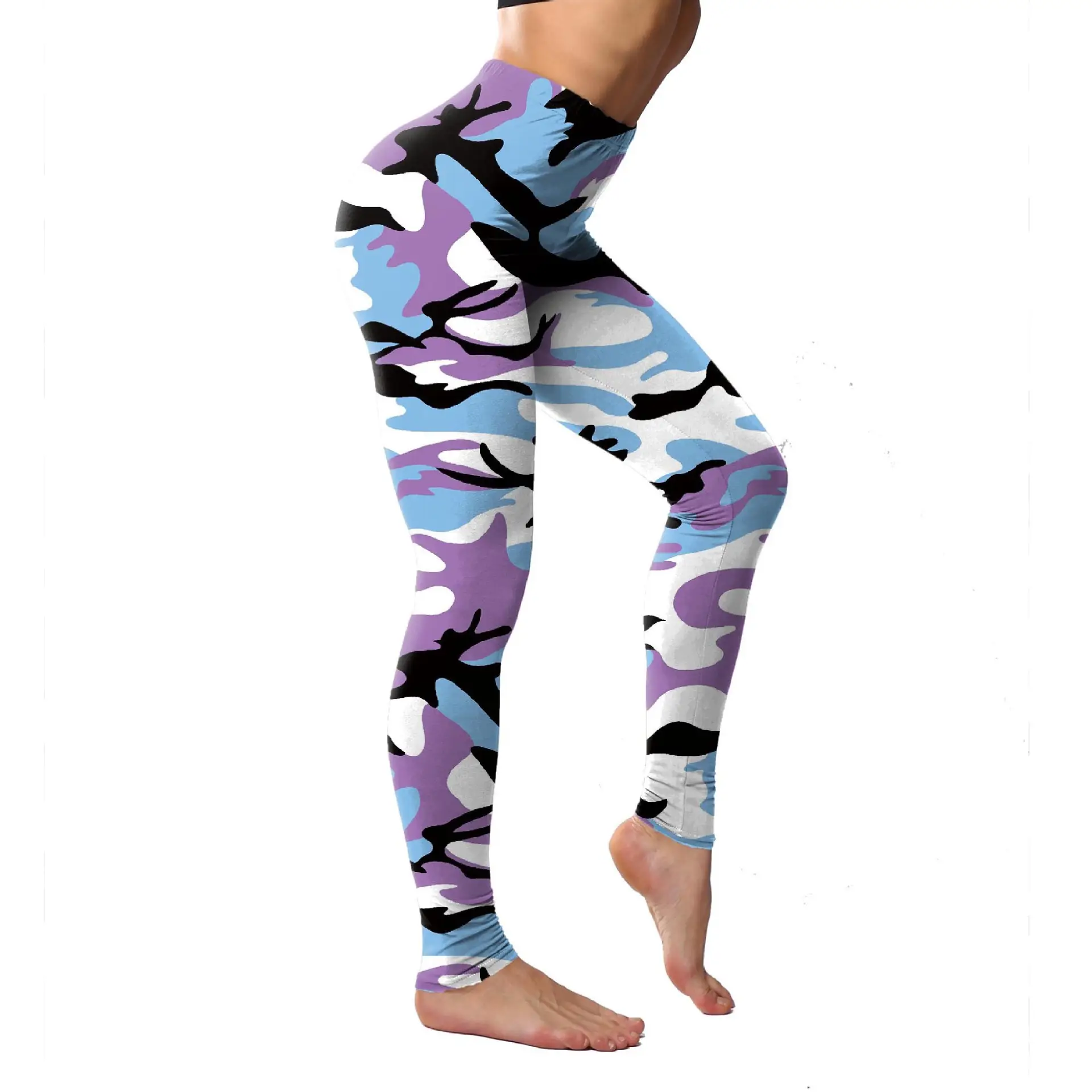 Camouflage Print Yoga Pants Women's Leggings Cropped Fit
