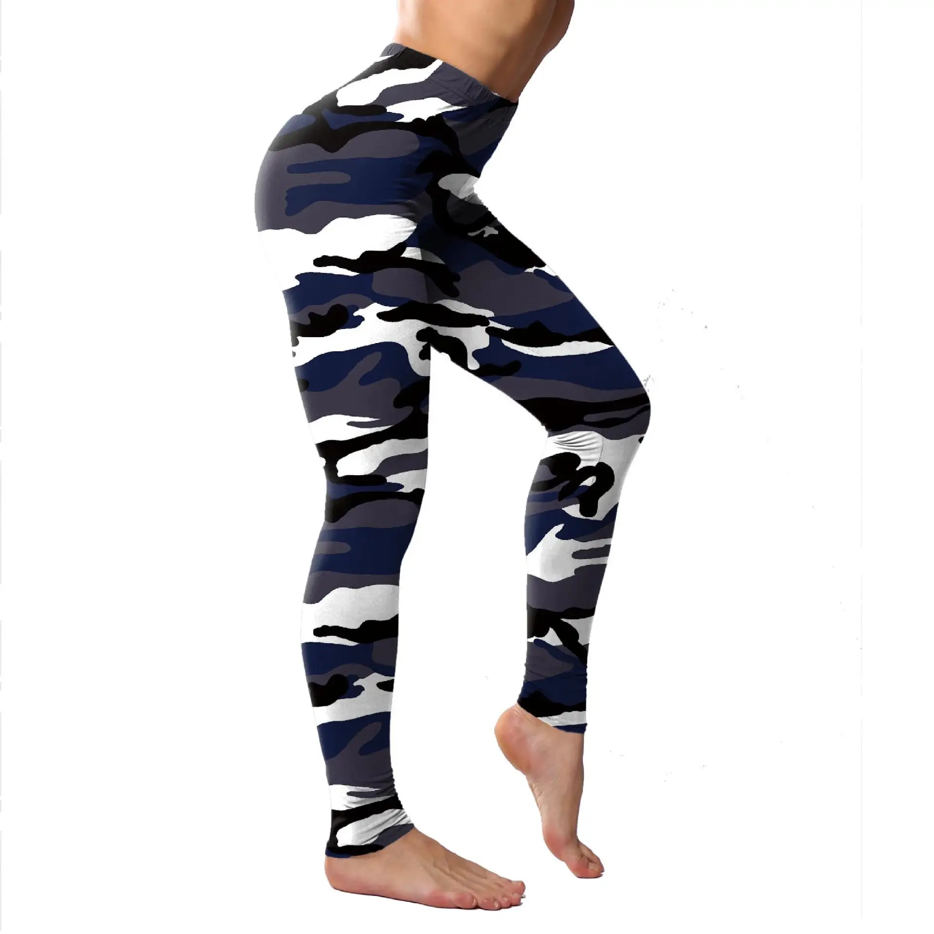 Camouflage Print Yoga Pants Women's Leggings Cropped Fit