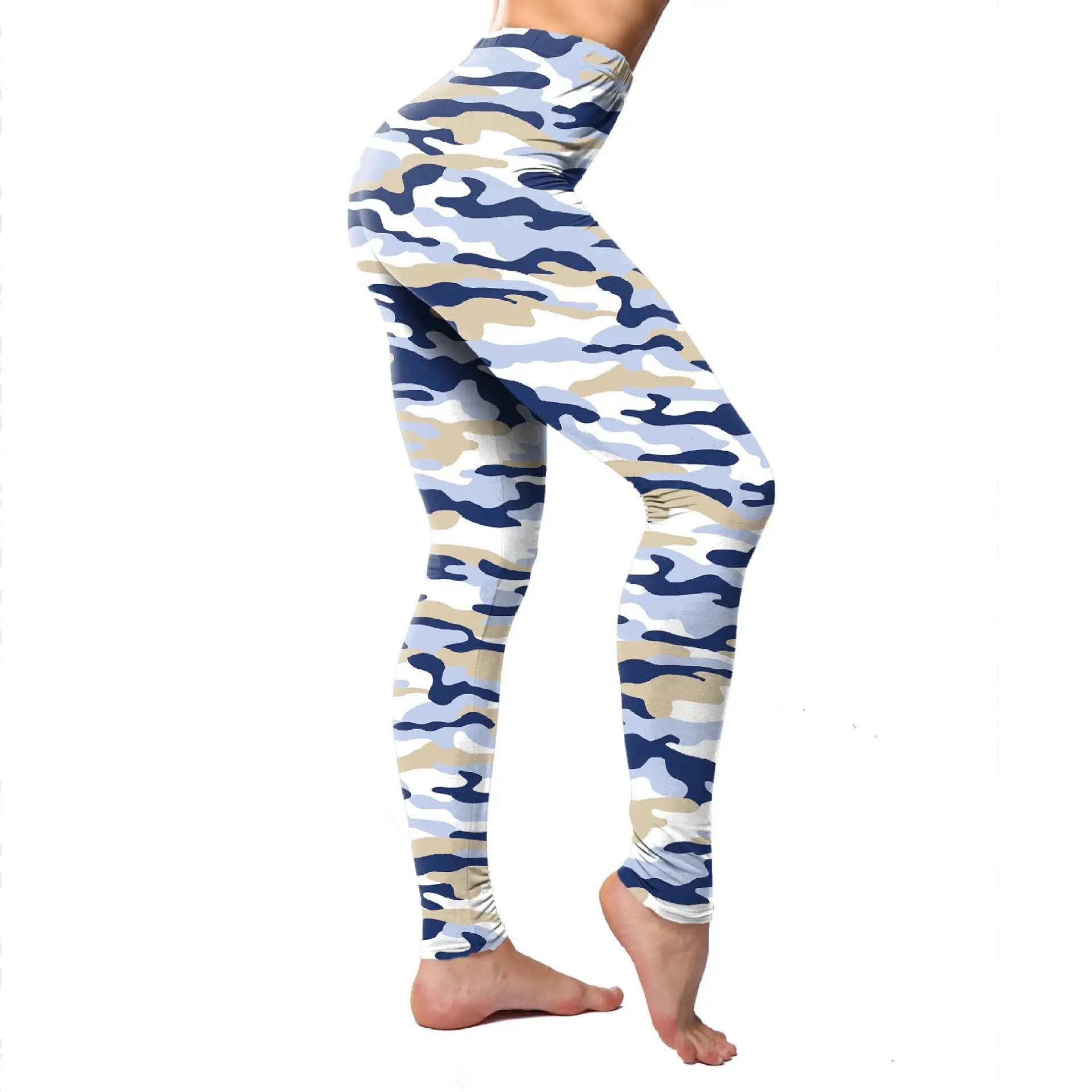 Camouflage Print Yoga Pants Women's Leggings Cropped Fit