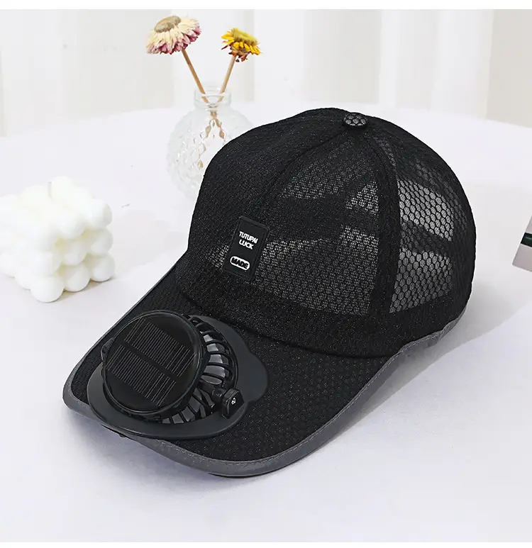 Adult Summer Solar-Powered Charging Hat with Fan for Men and Women, Breathable Mesh Sun Protection Outdoor Sunshade Baseball Cap — feature 3