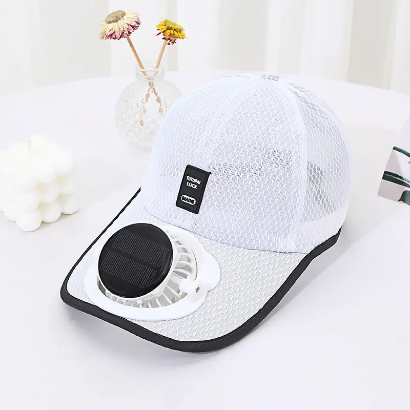 Adult Summer Solar-Powered Charging Hat with Fan for Men and Women, Breathable Mesh Sun Protection Outdoor Sunshade Baseball Cap