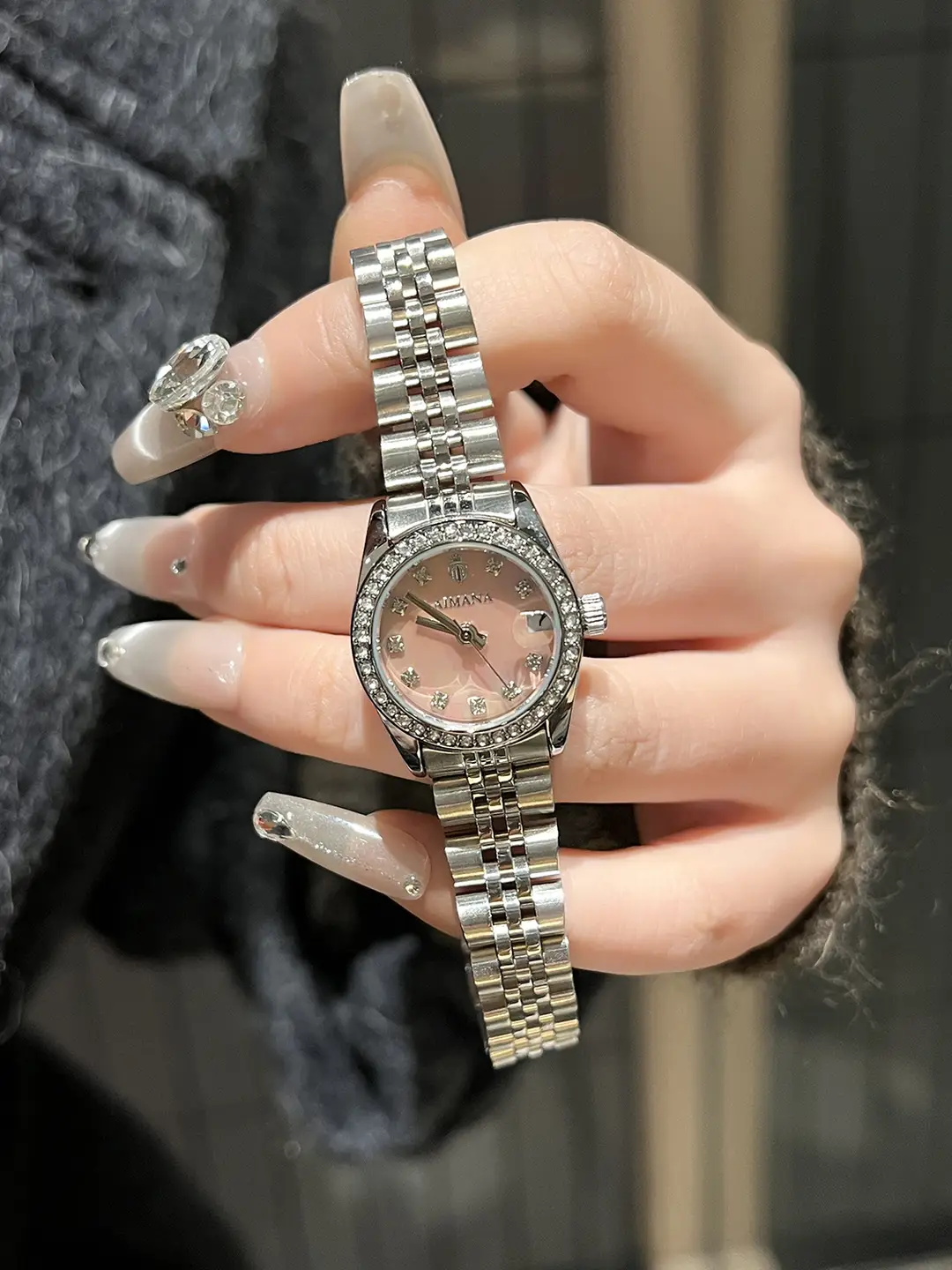 Aimana Brand Small Dial Watch for Women, Waterproof Zircon Quartz Watch, Niche Luxury Waterproof Solid Stainless Steel Women's Watch