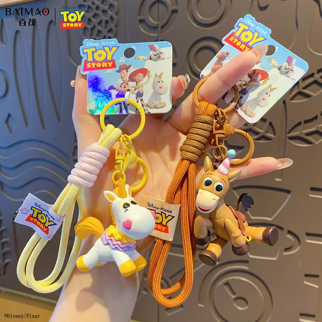 Authentic Toy Story Woody's Pony Keychain Pendant Creative Cute Doll Keychain Backpack Decoration