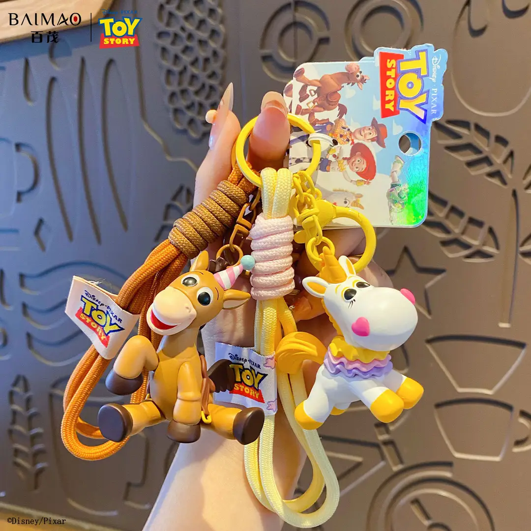Authentic Toy Story Woody's Pony Keychain Pendant Creative Cute Doll Keychain Backpack Decoration