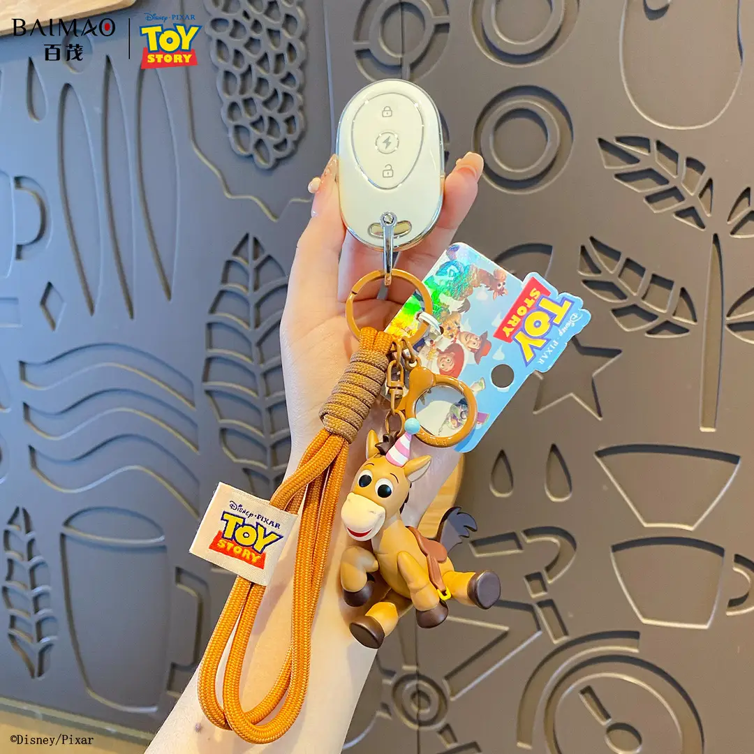 Authentic Toy Story Woody's Pony Keychain Pendant Creative Cute Doll Keychain Backpack Decoration