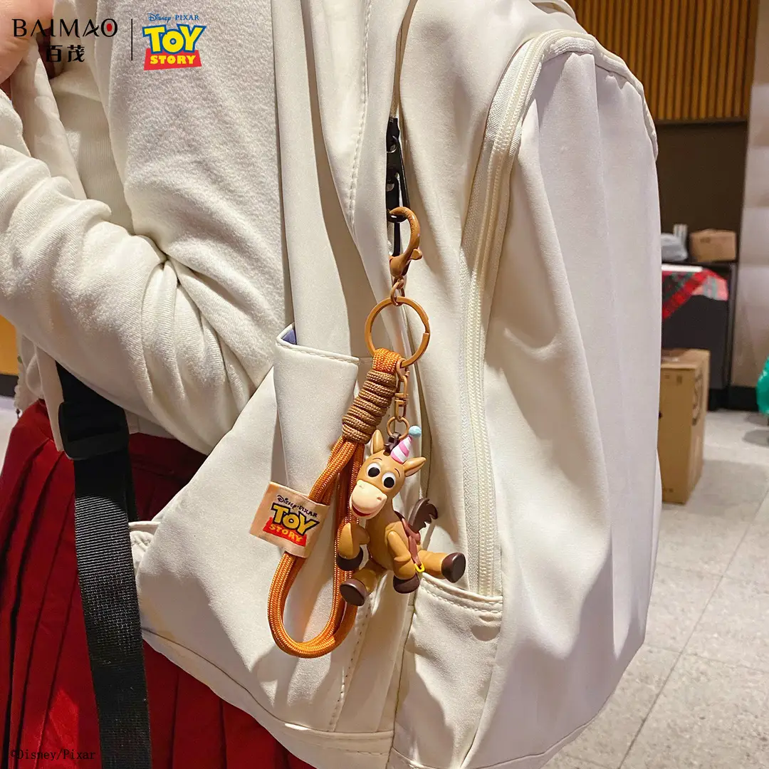 Authentic Toy Story Woody's Pony Keychain Pendant Creative Cute Doll Keychain Backpack Decoration