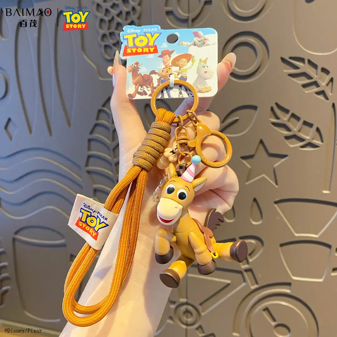 Authentic Toy Story Woody's Pony Keychain Pendant Creative Cute Doll Keychain Backpack Decoration