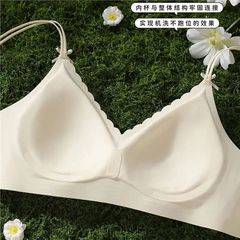 High-End Vertical Striped Underwear for Women, Soft and Comfortable, Lightweight, High-Quality, Wire-Free Bra That Makes Large Busts Appear Smaller
